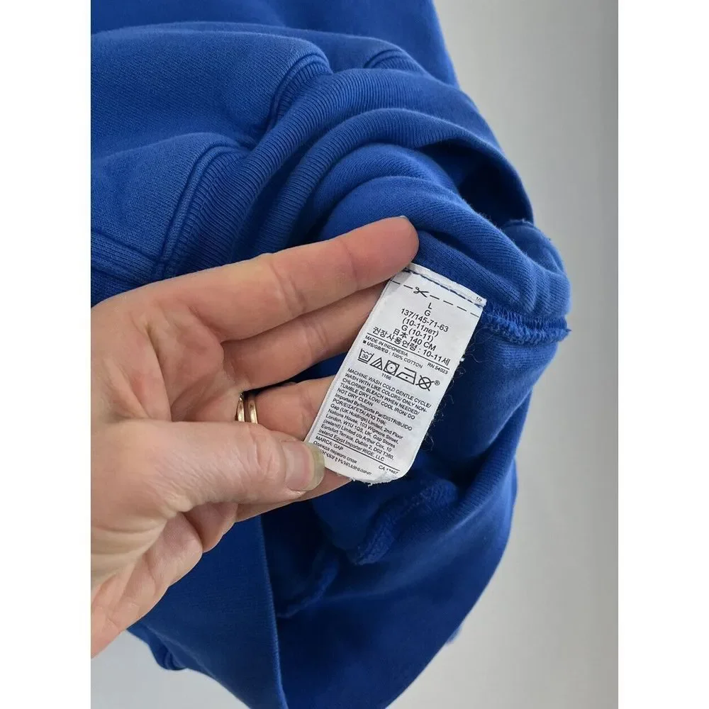 Yeezy Yzy Gap authentic youth Large 10 double layer hoodie sweatshirt blue - Picture 3 of 5